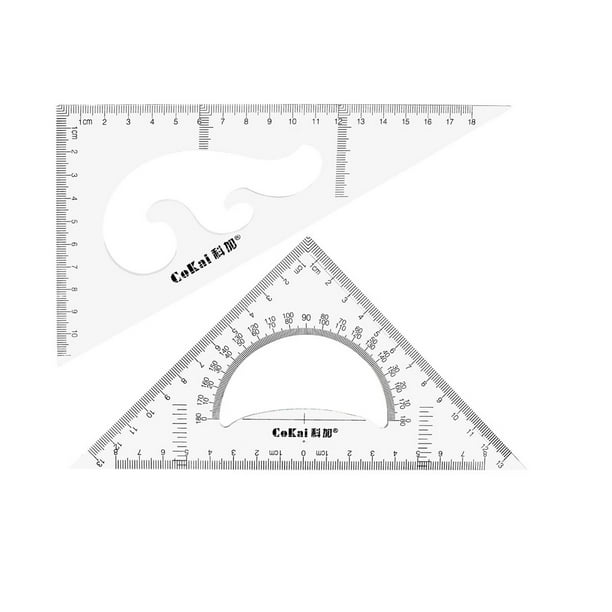 18mm 30 60 13mm 45 90 Degrees Triangle Ruler Square Set With Built In Protractor Set Of 2 Walmart Com