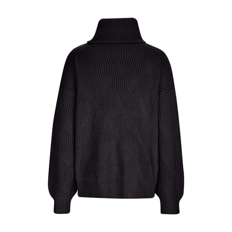 Aboser Chunky Sweaters for Women Loose Turtleneck Cable Knit