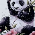 thumbnail image 5 of JEUXUS Prety Panda with Flower Shower Curtain for Bathroom Decoration White, 5 of 7