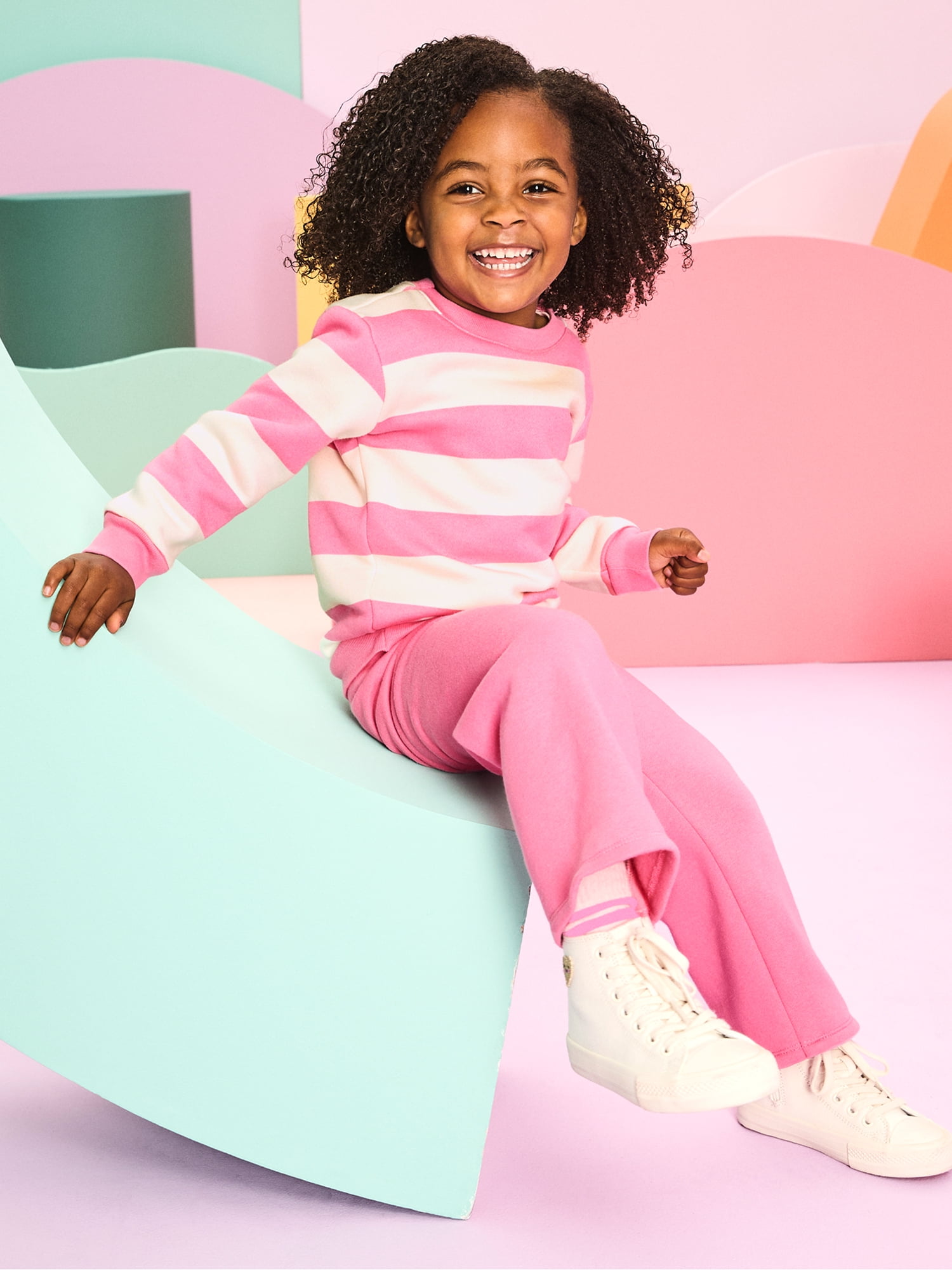 Garanimals Baby & Toddler Girl Fleece Crewneck Sweatshirt, Sizes 0-6T