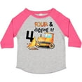 thumbnail image 3 of Inktastic Four and Digging It Bulldozer 4th Birthday Boys or Girls Toddler T-Shirt, 3 of 5