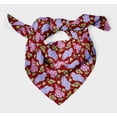 thumbnail image 3 of Bimba Foulard en Pure Soie à Imprimé Floral Feuilles Rouges et Lys pour Cheveux, Cou, Tête Bandanas pour Femmes 40 x 80 Pouces, 3 of 6