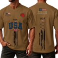 thumbnail image 6 of 250Th Anniversary Men's Summer Graphic V Neck Short Sleeve Everyday Casual Tee Mens 4Th of July Shirt Brown XXXXL, 6 of 6
