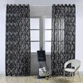 thumbnail image 1 of Juego de 2 cortinas de voile - Decoración del hogar - 100 x 250 cm - Negro, 1 of 4