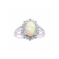 thumbnail image 6 of RYLOS Jewelry For Women 14K White Gold Princess Diana Inspired Ring & Pendant Necklace W/ 18" Chain Gemstone & Diamonds 9X7MM  Opal October Birthstone Womens Jewelry Matching  Gold Jewelry For Women, 6 of 10