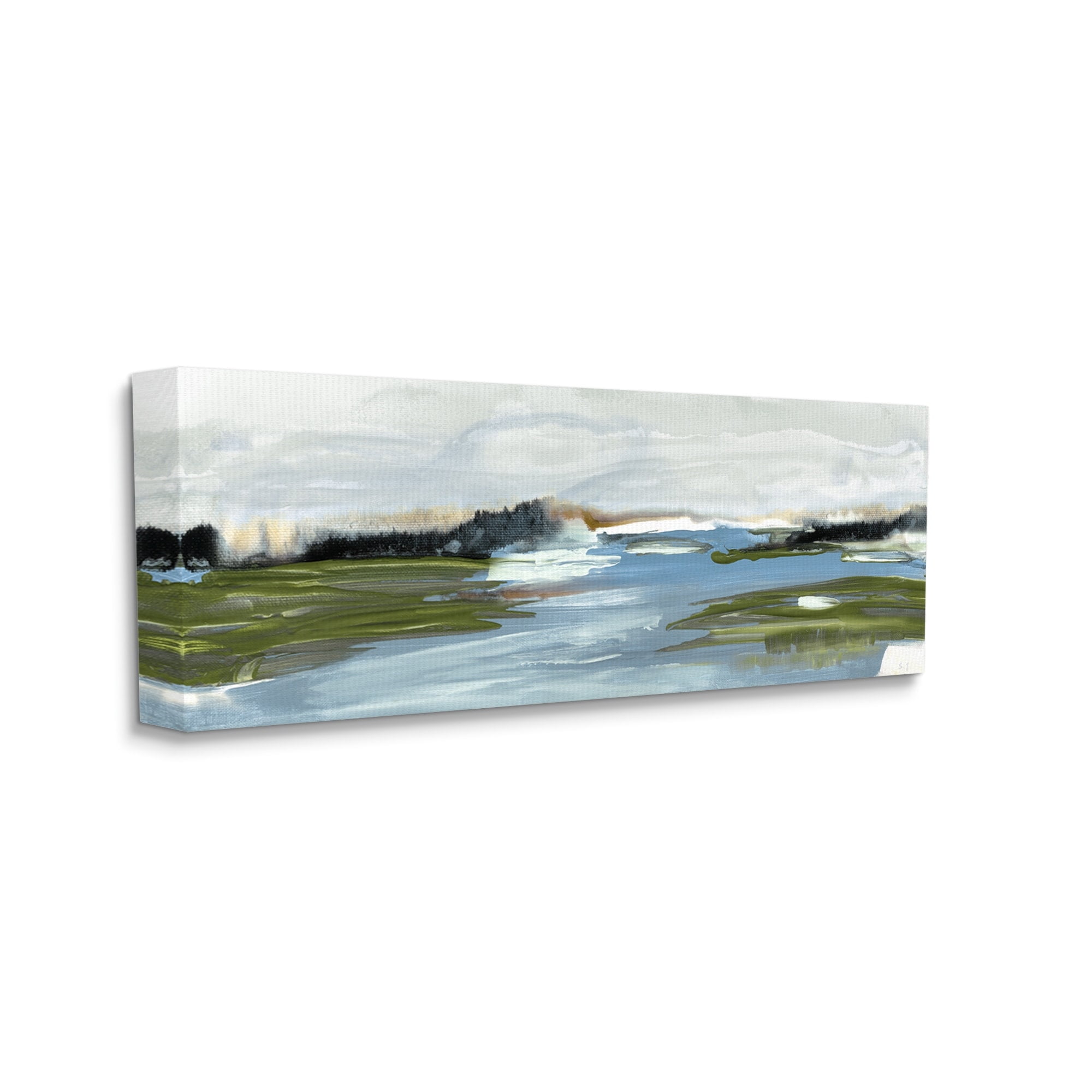 Stupell Indtries Abstract Wetland Landscape Soft Contemporary Marsh Field,40 x 17,Design by ​Sn Jill