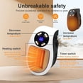 thumbnail image 6 of Alpha Heater, 2025 Upgrade 500W Smart Space Electric Fan Heater, Small Space Heater Plug in Wall with Remote, with Adjustable Thermostat Timer and Led Display, 6 of 9
