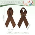 thumbnail image 2 of Uxcell Satin Awareness Ribbons with Pins for Charity Public Social Party Event - 100 Pcs & 3 Inch & Brown, 2 of 7