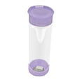 thumbnail image 4 of Clear Water Bottle 14oz / 410ml Wide Mouth Glass Bottles with Strap, Lids for Juicing, Smoothies, Infused Water, Beverage Storage, Purple, 4 of 7