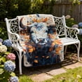 thumbnail image 4 of Manta de tiro, manta para sofá, manta acogedora de vacas, suave con elegantes detalles florales para sofá cama o picnic, añade un toque a cualquier decoración del hogar, manta de poliéster, 4 of 6