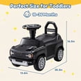 thumbnail image 4 of Ford Bronco Ride On Car for Toddlers 1-3, Ride On Toys with Steering Wheel, Music, Horn & Engine Sounds, Under Seat Storage, Silent Wheels, Easy Push Footto Floor Car for Boys & Girls, Black, 4 of 9