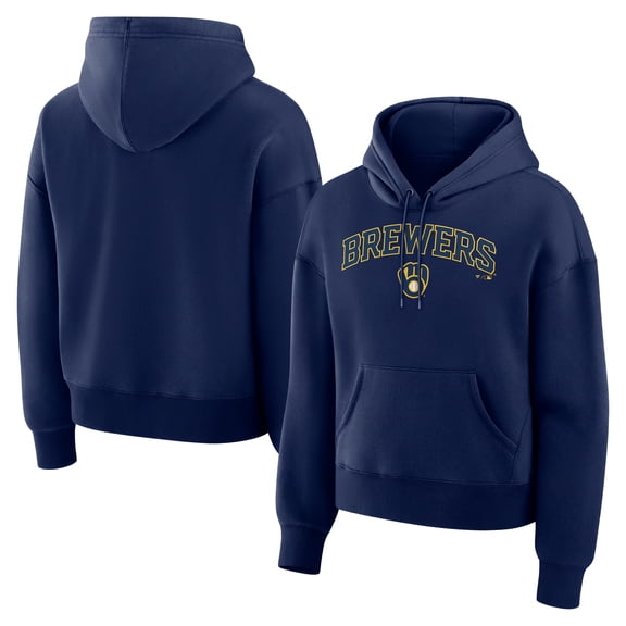 Women's Fanatics  Navy Milwaukee Brewers Lockup Legacy Fleece Hoodie