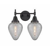 447-2W-BK-G165 Innovations Lighting Geneseo - 2 Light Bath Vanity-14 Inches Tall and 15.5 Inches Wide-Matte Black Finish-Clear Crackled Glass Color