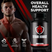 (3 Pack) Titan Boost - Titan Boost Pills Capsules, Titan Booster Power Official Formula, Titan Boost Reviews, with Saw Palmetto, Tongikat Ali, Wild Yam (180 Capsules)