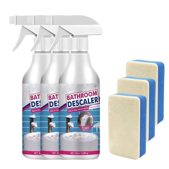 JGJJUGN Bathroom Cleaner Spray for Stains, Limescale Remover, Tile & Glass Cleaner, Bathtub & Faucet Stain Eraser - 60ml Multi-Purpose Cleaning Solution