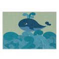 thumbnail image 3 of Whale Cutting Board, Cartoon Smiling Patterned Mammal Ornamental Ethnic Image Striped Waves Print, Decorative Tempered Glass Cutting and Serving Board, Small Size, Dark Blue Blue, by Ambesonne, 3 of 5
