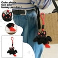 thumbnail image 2 of Plush Bat Keychain Soft Stuffed Animal Bag Charm Cute Cartoon Bat Figure for Backpack Purse Car Key Holder Decoration Gift, 2 of 6