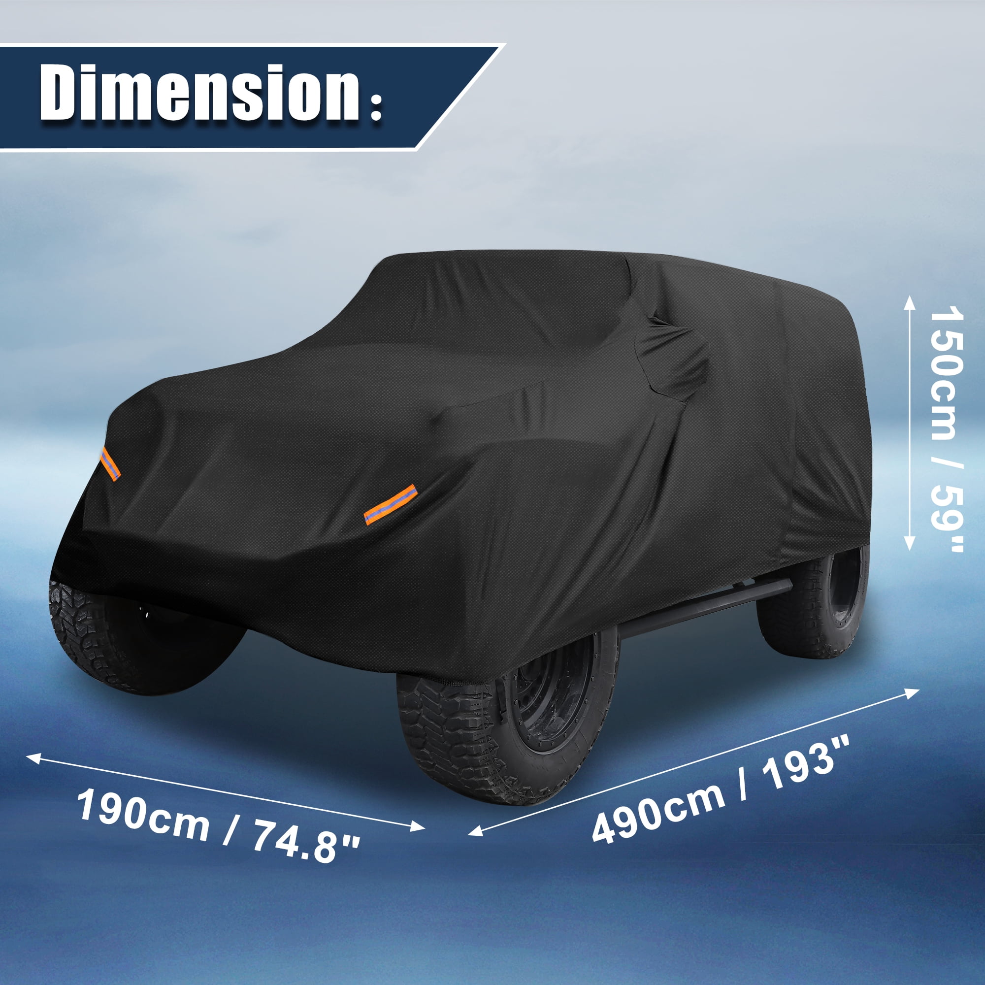 Unique Bargains Car Cover for Jeep Wrangler JK JL 4 door 2007-2021 Sun UV Rain Protection