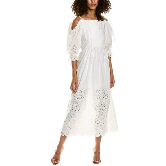 Ulla Johnson womens Narcisa Midi Dress, US 0, White