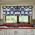 thumbnail image 3 of Yayeee Kitchen Curtains Tier Set of 2 Light Filtering 57"x24" Over Sink Window Panels, Blue Cats and Hearts, 3 of 7