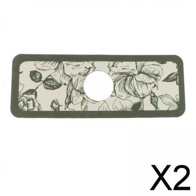 2x Protector Contra Salpicaduras Detrás Del Grifo, Almohadilla Receptora de Agua, Tapete de Drenaje para Grifo, Estampado de Flores, Reutilizable para 2 piezas