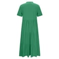 thumbnail image 6 of fanshangmao Clearance Sale Summer Short Sleeve Dresses for Women 2025 Solid Color Maxi Dress Plus Casual Flowy Dresses Long Dress with Buttons Cheap Sale Items, 6 of 7