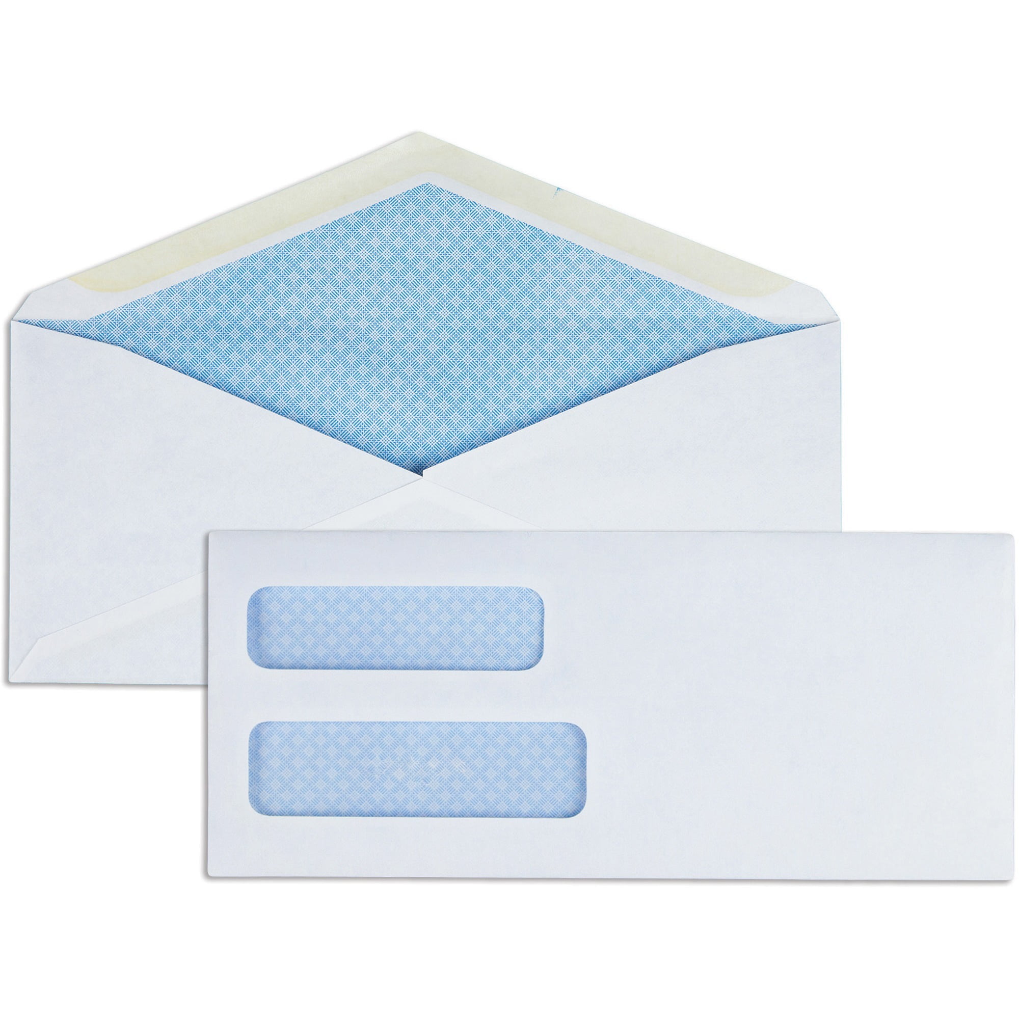 Business Source No. 9 Double Window Invoice Envelopes, White, 500 / Box