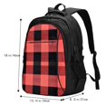 thumbnail image 2 of Travel Shoulder Computer Backpack 18 X 13.4 X 8.3in With Usb Cable And Music Jack Multi-Space Pocket Coral Buffalo Plaid Check Tartan Scotland_2, 2 of 7