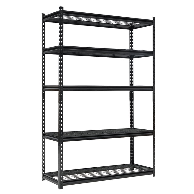 GloryStar Metal Storage Shelving Unit, 5-Tier Adjustable Heavy Duty Shelf for Basement, Garage, Bathroom, or Kitchen