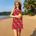 thumbnail image 4 of Vsdgher Bulldog Red Print Summer Dresses for Women Casual U Neck Beach Dress Sleeveless Tank Loose Sundress with Pocket -Medium, 4 of 7