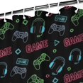 thumbnail image 3 of Neon Controllers Games Icons Black Pattern Shower Curtain 72"x72" ,Bathroom Decorative Shower Curtains Set with 12 Hooks,Modern Waterproof Washable Shower Curtain, 3 of 6