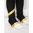 thumbnail image 6 of CHICTRY Kids Girls Figure Skating Leggings Spiral Metallic Striped Dance Pants Shiny Rhinestones Gym Pants Gold 16, 6 of 7