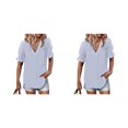 thumbnail image 3 of Qarigey Blusa holgada para mujer, camisa bonita informal con flores, disfraz de vacaciones en la playa, fiesta de verano, Top fresco, Type5 NO5, 3 of 6