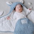 thumbnail image 4 of Manta envolvente para bebé, manta receptora de felpa de algodón bonita para niños y niñas, envolturas suaves para dormir para recién nacidos, 4 of 5