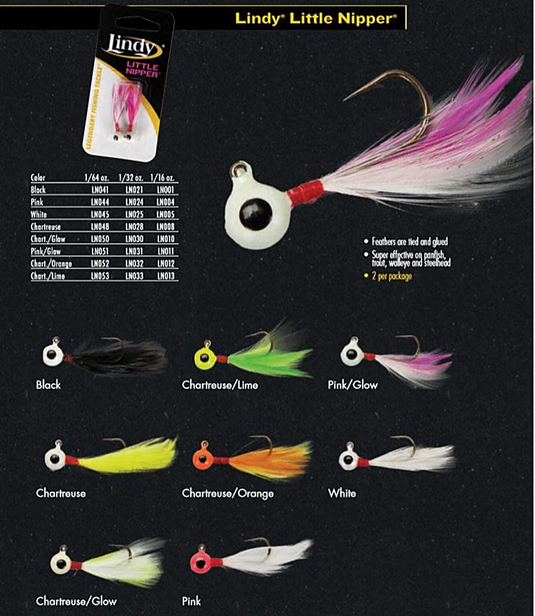 Lindy Little Nipper Jig Hand-Tied Fishing Lure - Great for Crappie, Trout  and Walleye, Pack of 2 