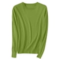 thumbnail image 3 of TEAJOPSUU Women's Sweater Soft Knit Base Layer Shirt Tops Crewneck Long Sleeve Sweater Fall Dressy Casual Pullover Tops D-Green, 3 of 6