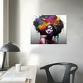 thumbnail image 3 of ARISTURING Black Women's Wall Art Graffiti Canvas Wall Art African Women's Painting Abstract Figures Colorful Watercolor Black African Women's Portrait Wall Decoration Posters Home Decoration, 3 of 4