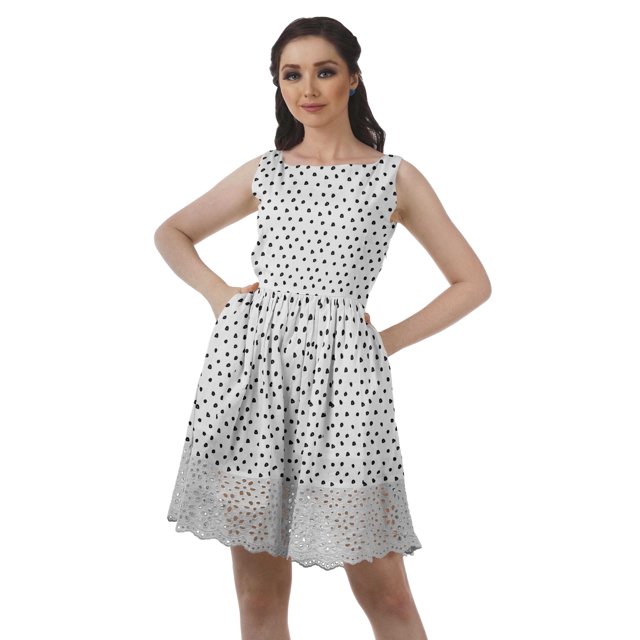 Moomaya Robe en Dentelle Style Vintage pour Femmes, Robe Courte d'Été Décontractée en Coton Imprimé