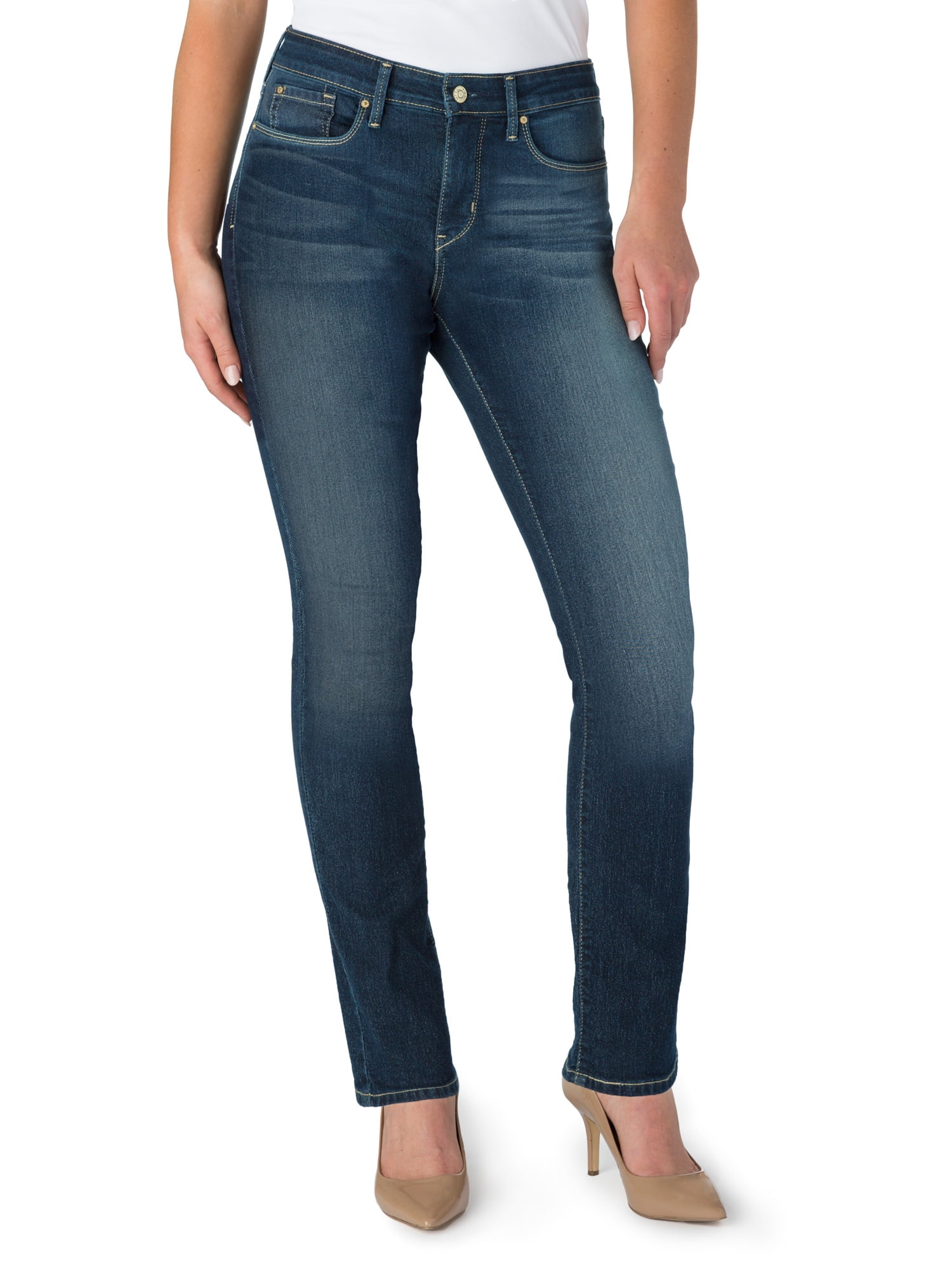 Signature by Levi Strauss & Co. Women's Totally Shaping Straight Jeans -  