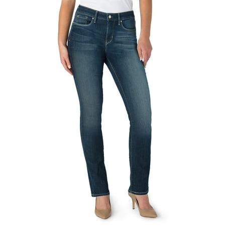 Signature by Levi Strauss & Co. Women's Totally Shaping Straight (Best Jeans For Slim Women)