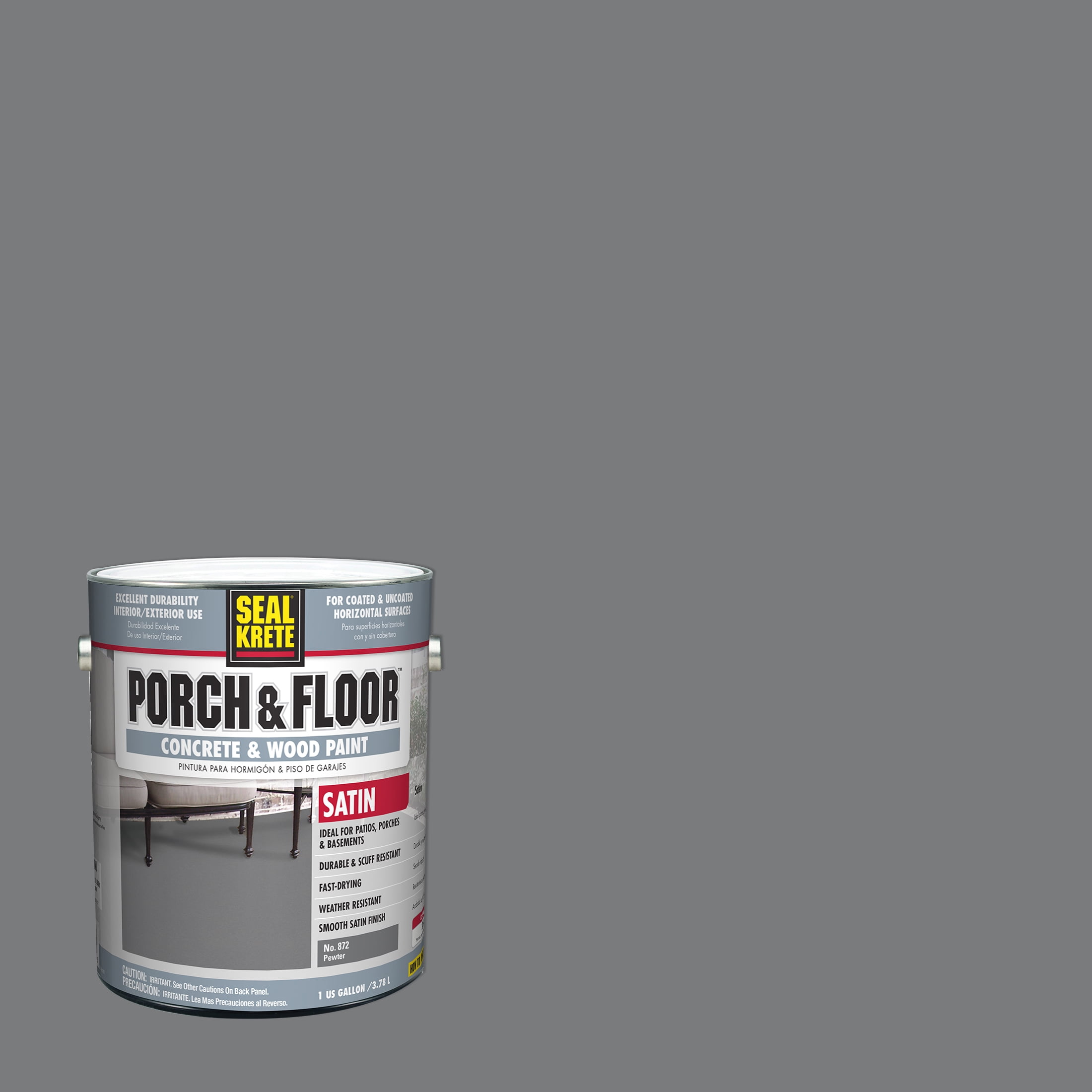 Dove Gray, Seal-Krete Porch & Floor Concrete & Wood Paint-316127, Gallon - Walmart.com