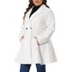 thumbnail image 4 of Abrigo de mujer de talla grande Agnes Orinda, corte A, con solapa muesca, doble botonadura, largo, tipo peacoat, con bolsillos, 4X color blanco crema, 4 of 6