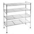 thumbnail image 5 of Seville Classics 2-Tier Stackable 9-Pair Metal Mesh Shoe Storage Rack Organizer, Silver Mesh, 5 of 9