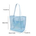 thumbnail image 2 of Bolsa de hombro de malla de mujeres bolso de almacenamiento de gran capacidad Bolso de mar (azul), 2 of 6