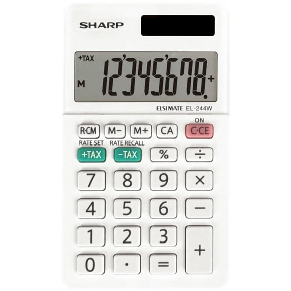 Sharp Calculators EL-244WB 8 Digit Professional Pocket Calculator, White