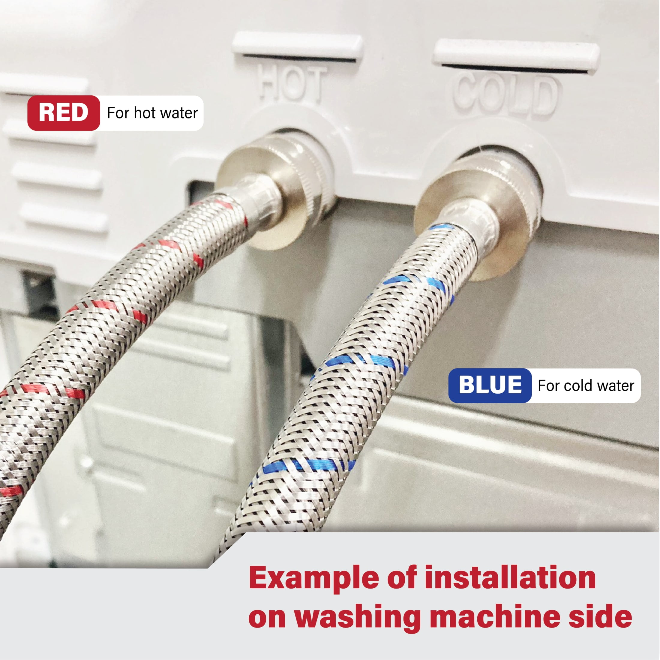 Dr. Rooter 5 Foot Premium Stainless Steel High Efficiency Hose 2 Pack, 45% Faster Flow Rate
