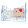 thumbnail image 1 of Lit Miniature, Lit de Maison de Poupée Cadeau 1:12 Motif Mignon, 1 of 7