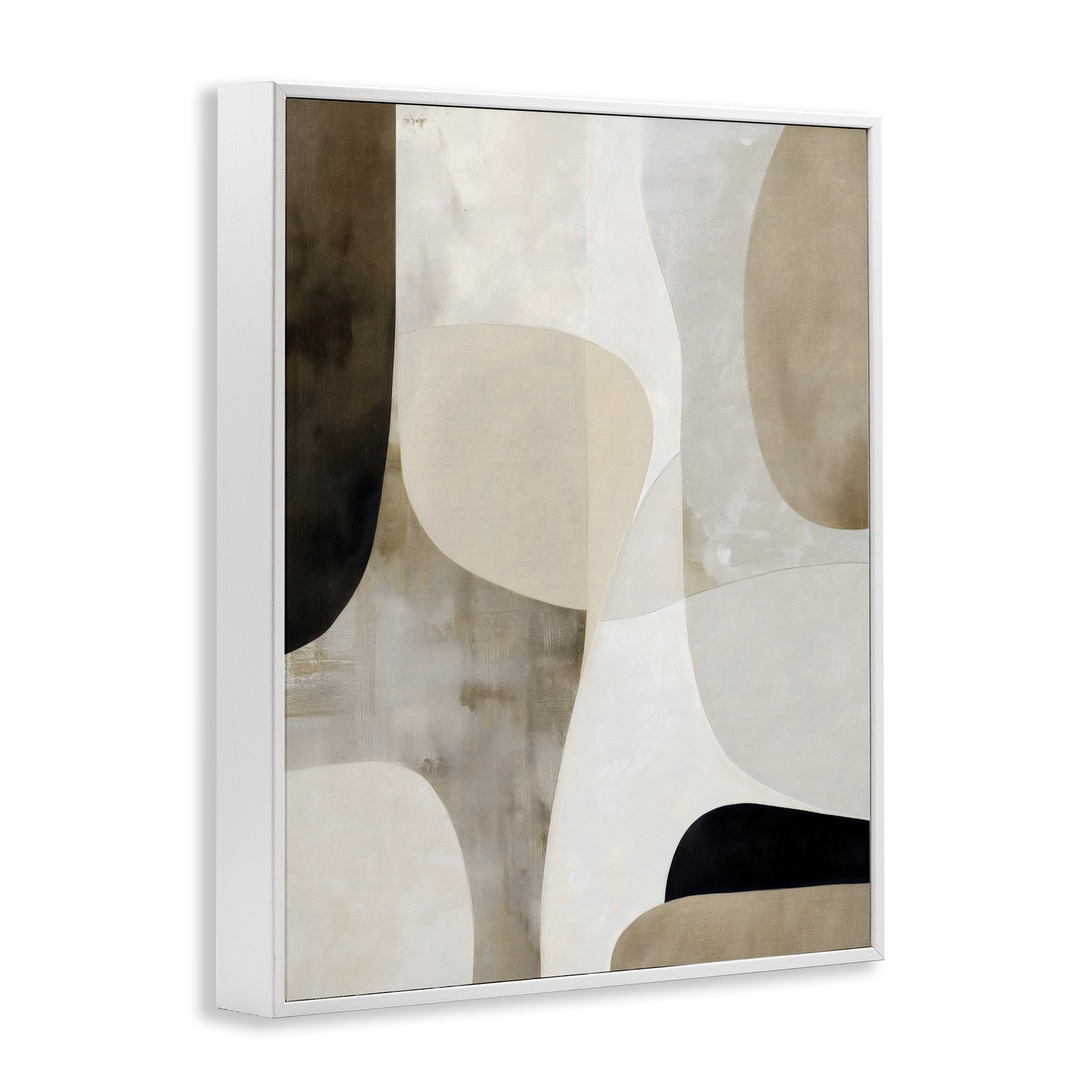 Stupell Industries Tan Shapes Organic Balance White Framed Giclee Art, design by Ink Drop Loft