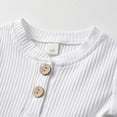 thumbnail image 4 of Newborn Baby Boy Clothes Ribbed Knitted Cotton Short Sleeve Romper +Pants Solid Color Summer Outfits White 6-9 Months, 4 of 6
