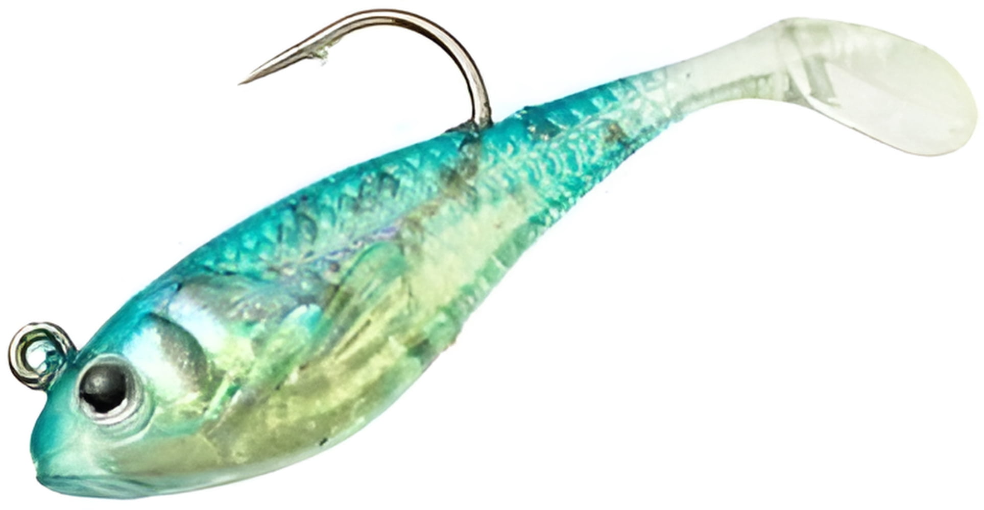 (6 pack) Creme 2" Spoiler Spin Shad Swim Bait Lure, Pearl